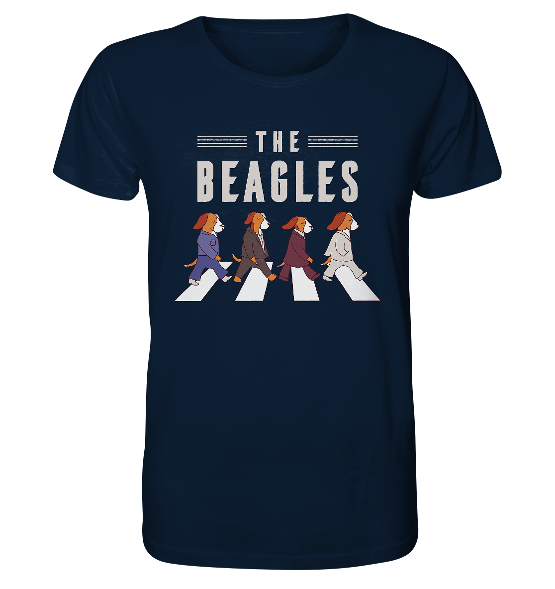 The Beagles - Coole Beagle-Hunde on the walk - Organic Shirt French Navy / XS