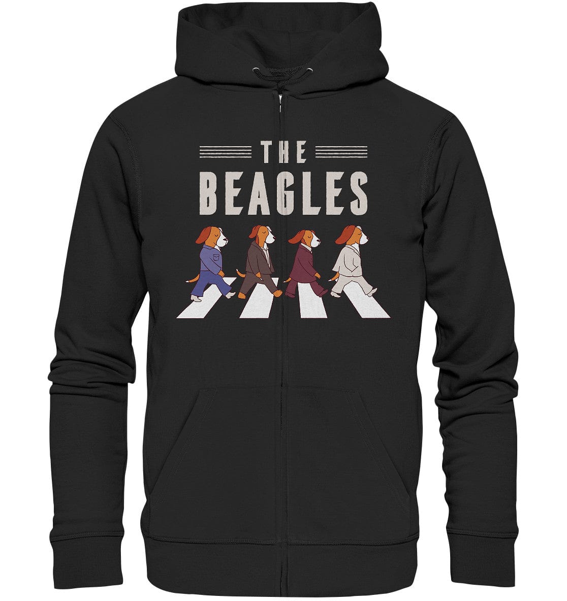 The Beagles - Coole Beagle-Hunde on the walk - Organic Zipper Black / S