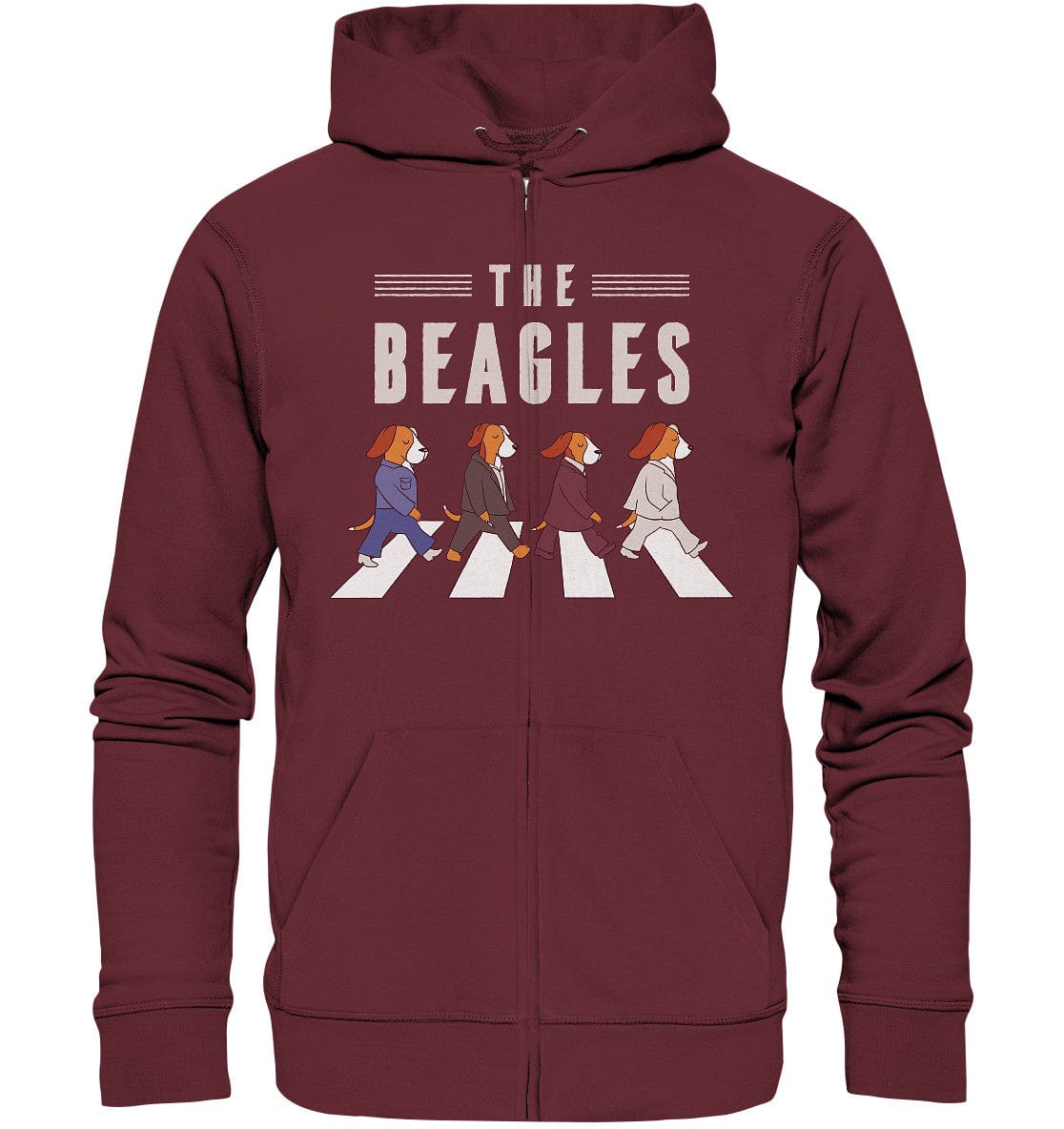 The Beagles - Coole Beagle-Hunde on the walk - Organic Zipper Burgundy / S