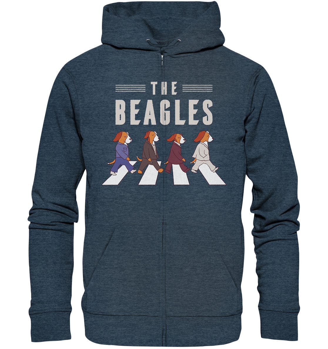 The Beagles - Coole Beagle-Hunde on the walk - Organic Zipper Dark Heather Blue / S
