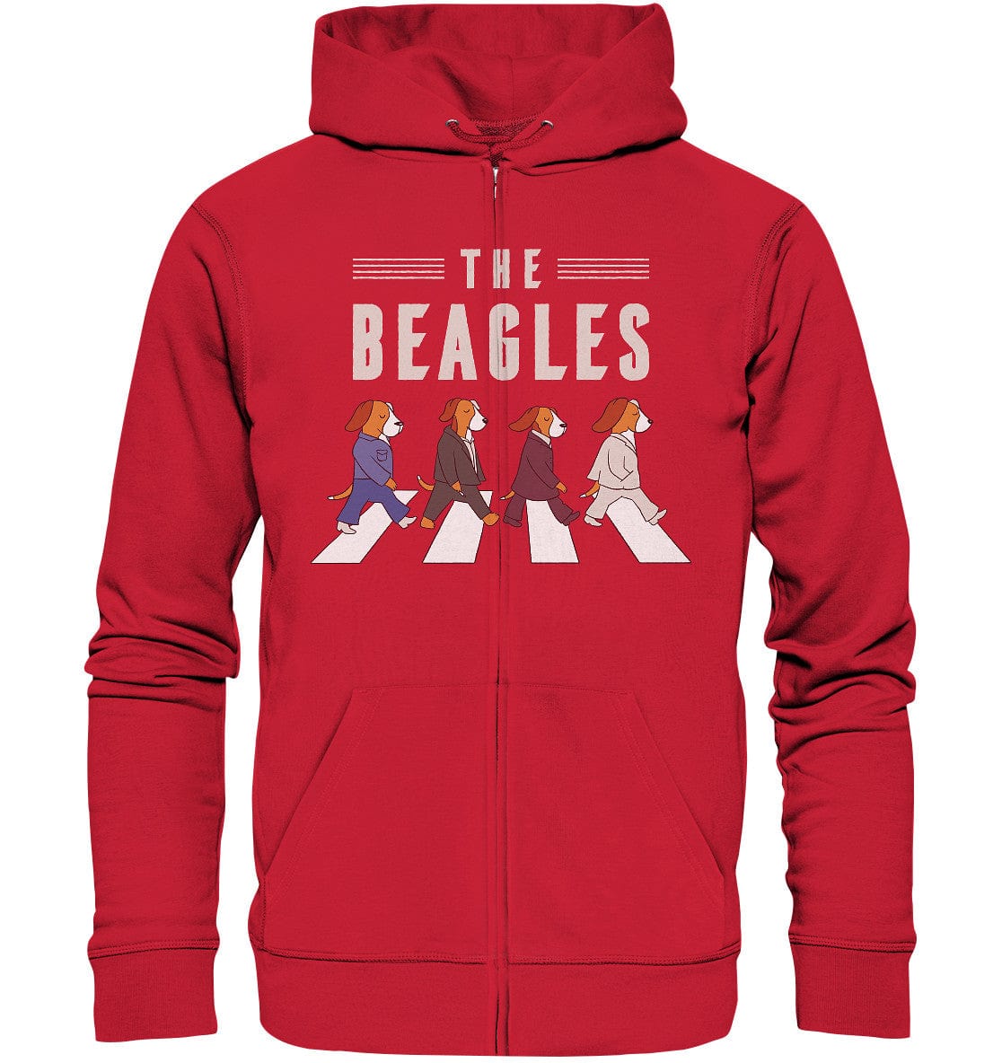 The Beagles - Coole Beagle-Hunde on the walk - Organic Zipper Red / S