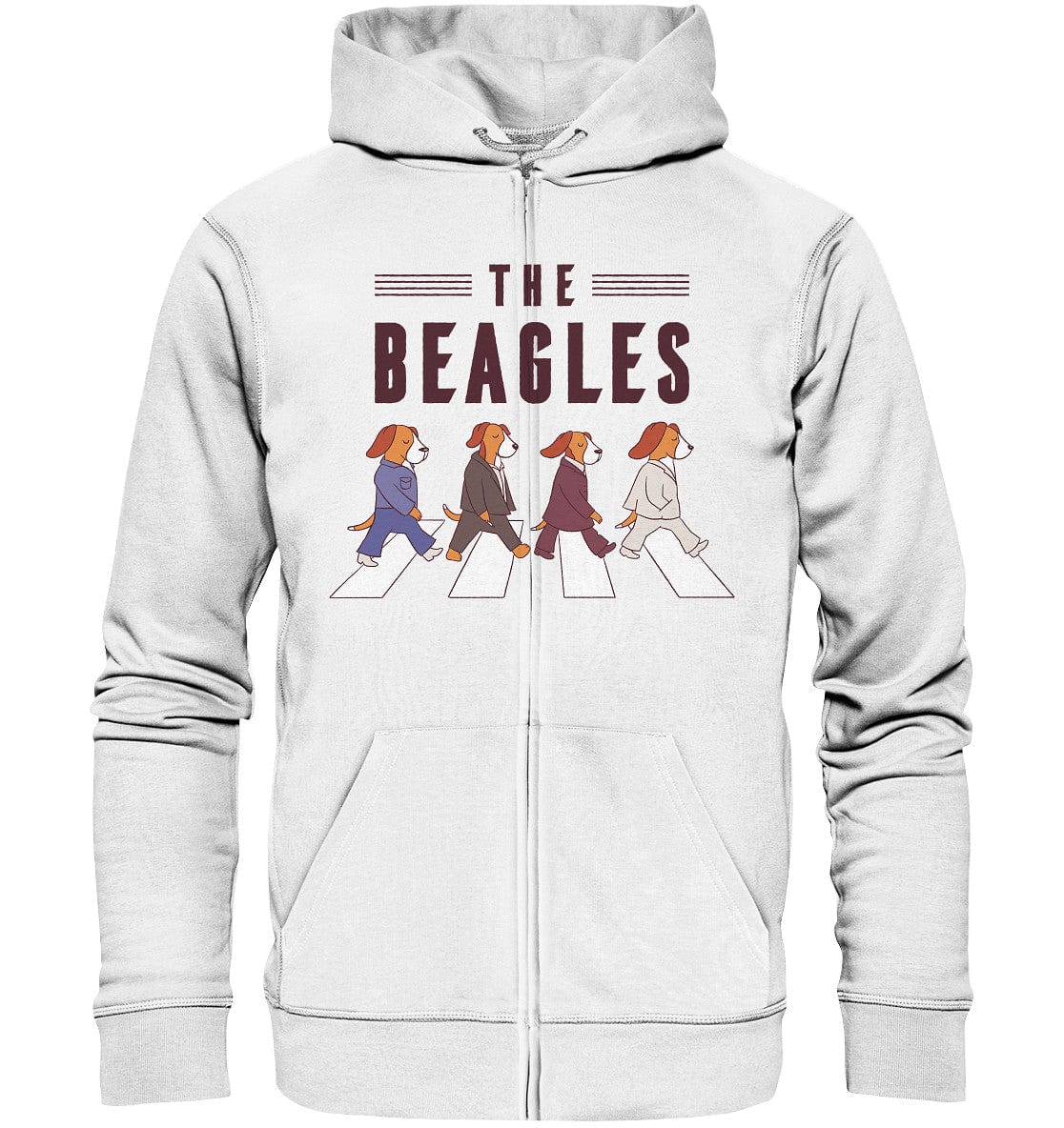 The Beagles - Coole Beagle-Hunde on the walk - Organic Zipper White / S