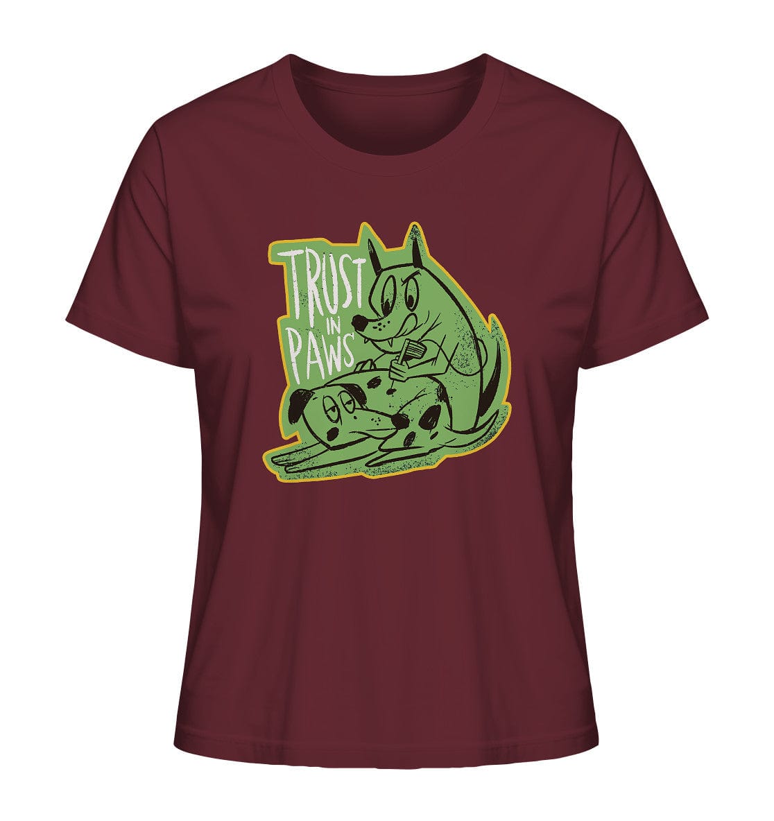 Trust in Paws - Tattooing Dogs - Ladies Organic Shirt Burgundy / XS