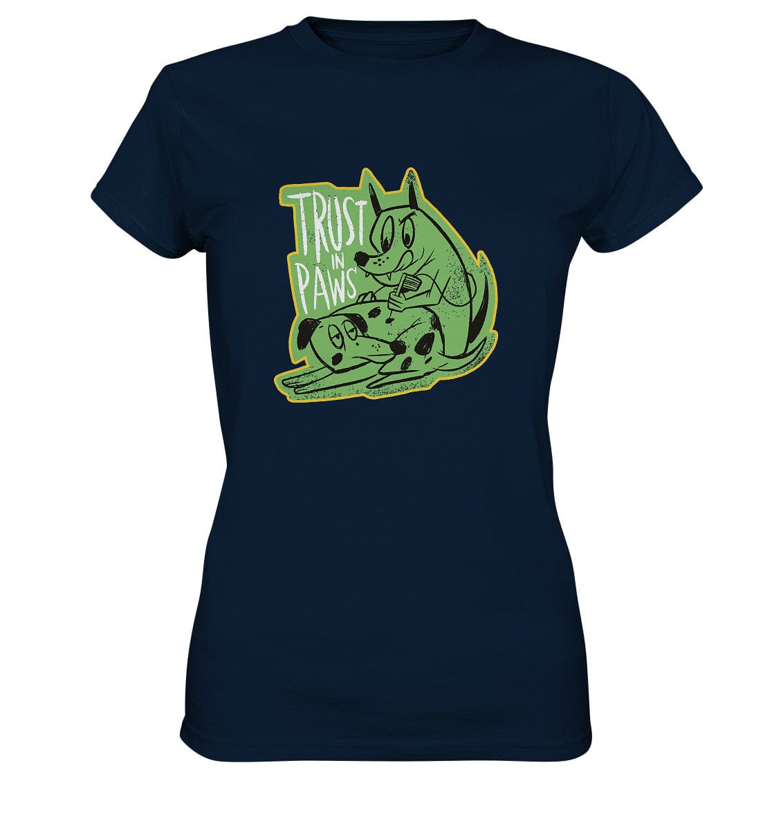 Trust in Paws - Tattooing Dogs - Ladies Premium Shirt Navy / XS