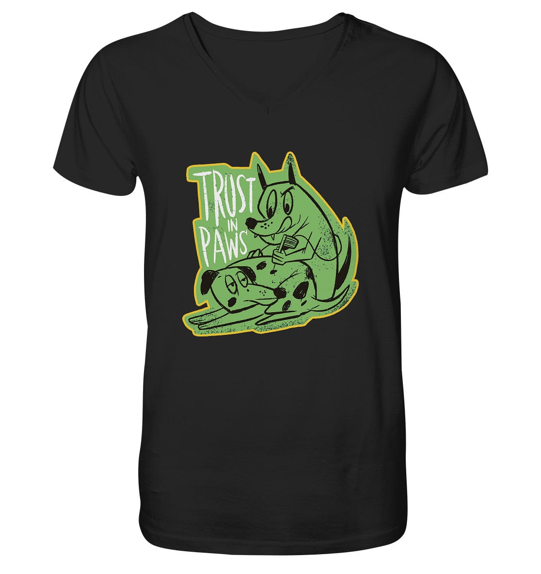 Trust in Paws - Tattooing Dogs - Mens Organic V-Neck Shirt Black / S