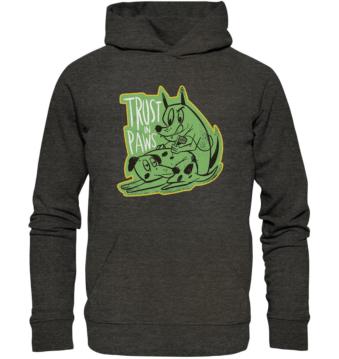 Trust in Paws - Tattooing Dogs - Organic Hoodie Dark Heather Grey / XS