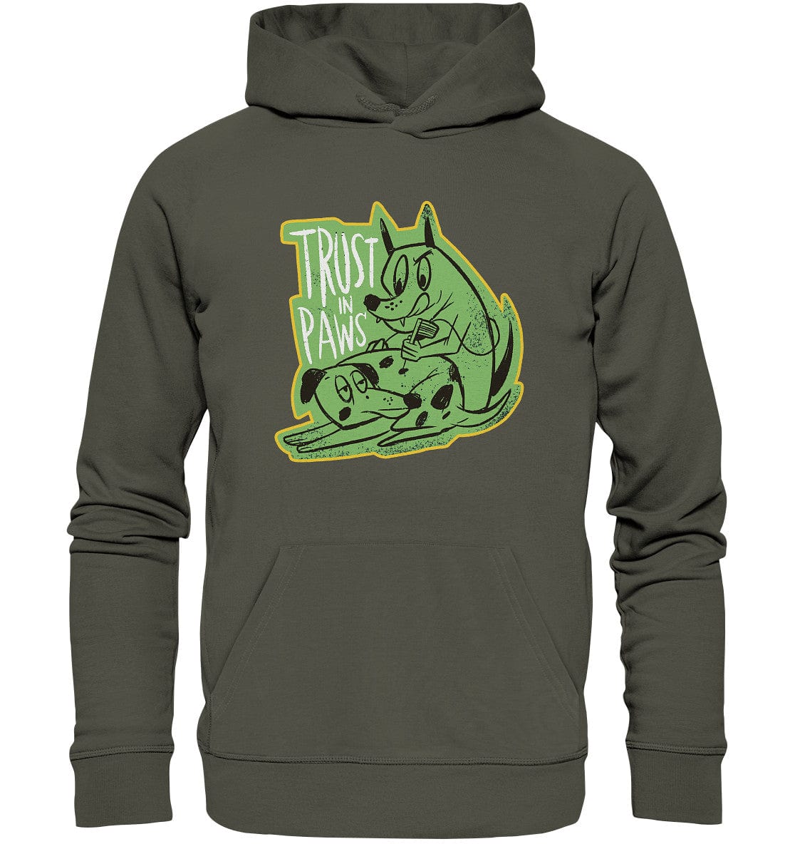 Trust in Paws - Tattooing Dogs - Organic Hoodie Khaki / XS