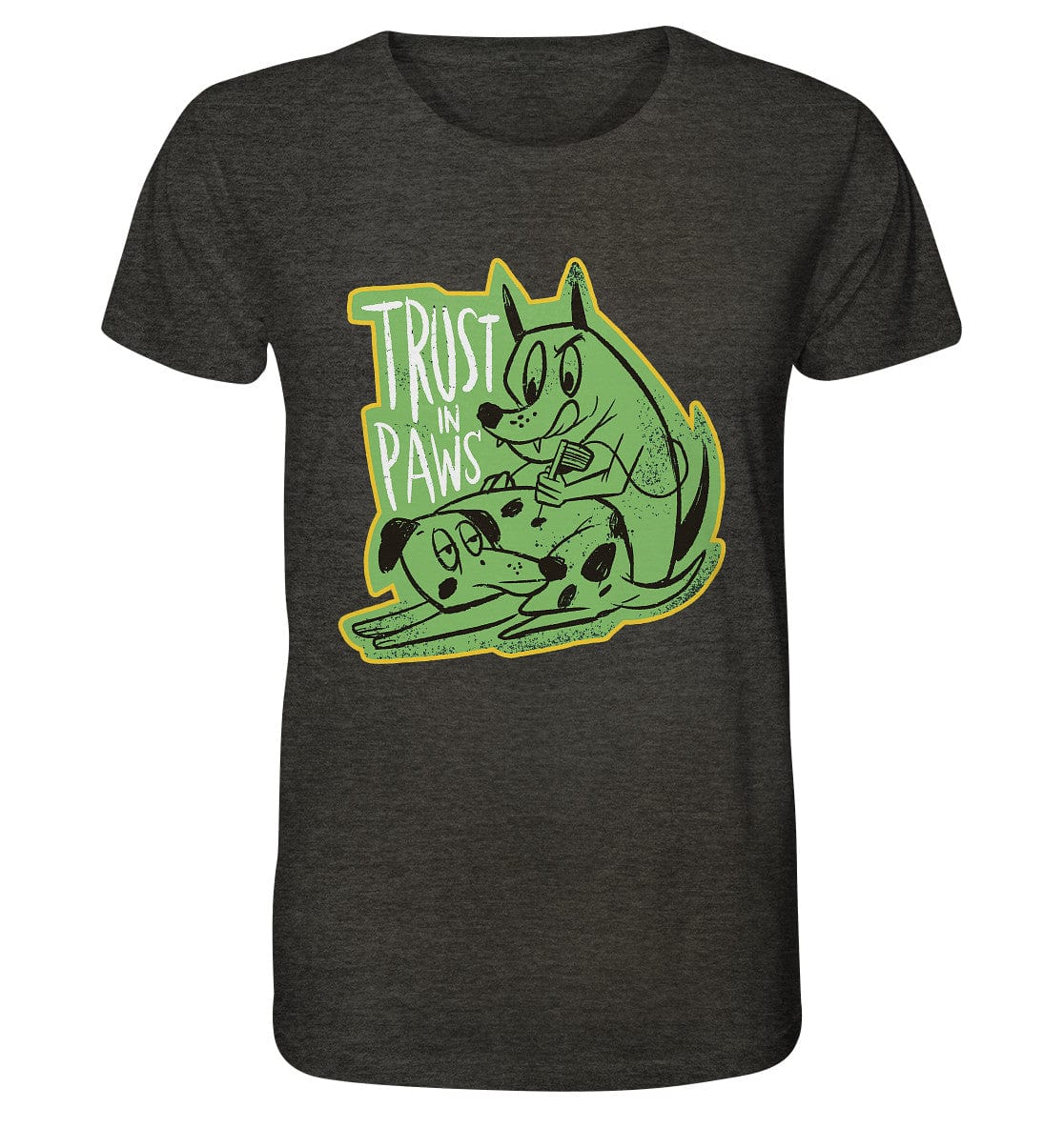 Trust in Paws - Tattooing Dogs - Organic Shirt Dark Heather Grey / XS