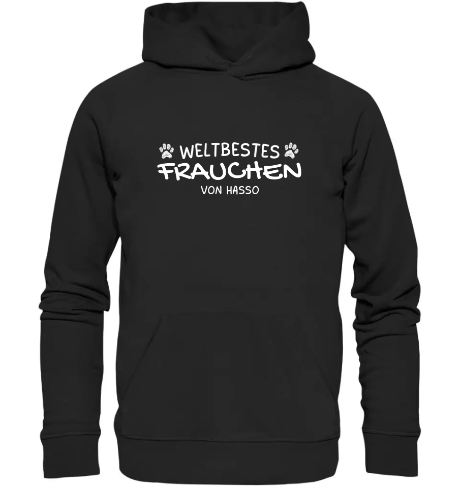 Weltbestes Frauchen - personalisiert (inkl. mit/ohne Hundename) - Organic Hoodie Black / XS