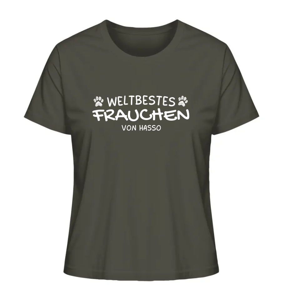 Weltbestes Frauchen - personalisiert - Ladies Organic Shirt Anthracite / XS