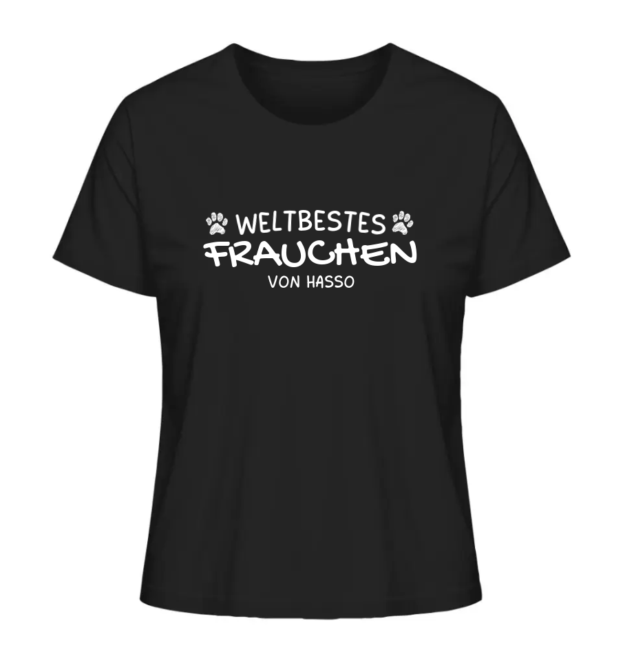 Weltbestes Frauchen - personalisiert - Ladies Organic Shirt Black / XS