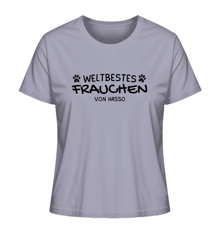 Weltbestes Frauchen - personalisiert - Ladies Organic Shirt Lavender / XS
