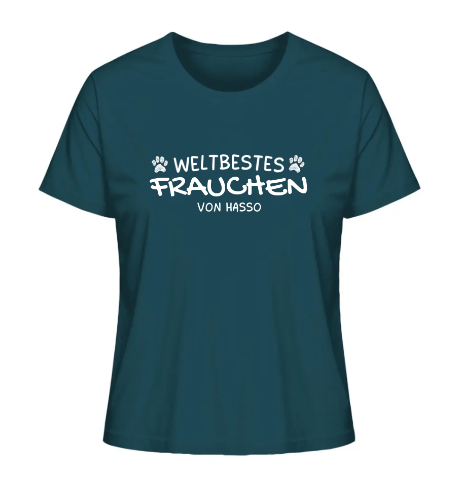 Weltbestes Frauchen - personalisiert - Ladies Organic Shirt Stargazer / XS