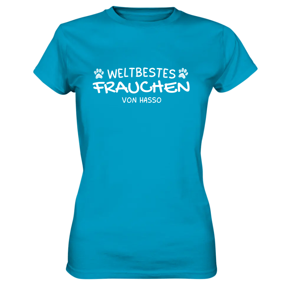 Weltbestes Frauchen - personalisiert - Ladies Premium Shirt Atoll / XS