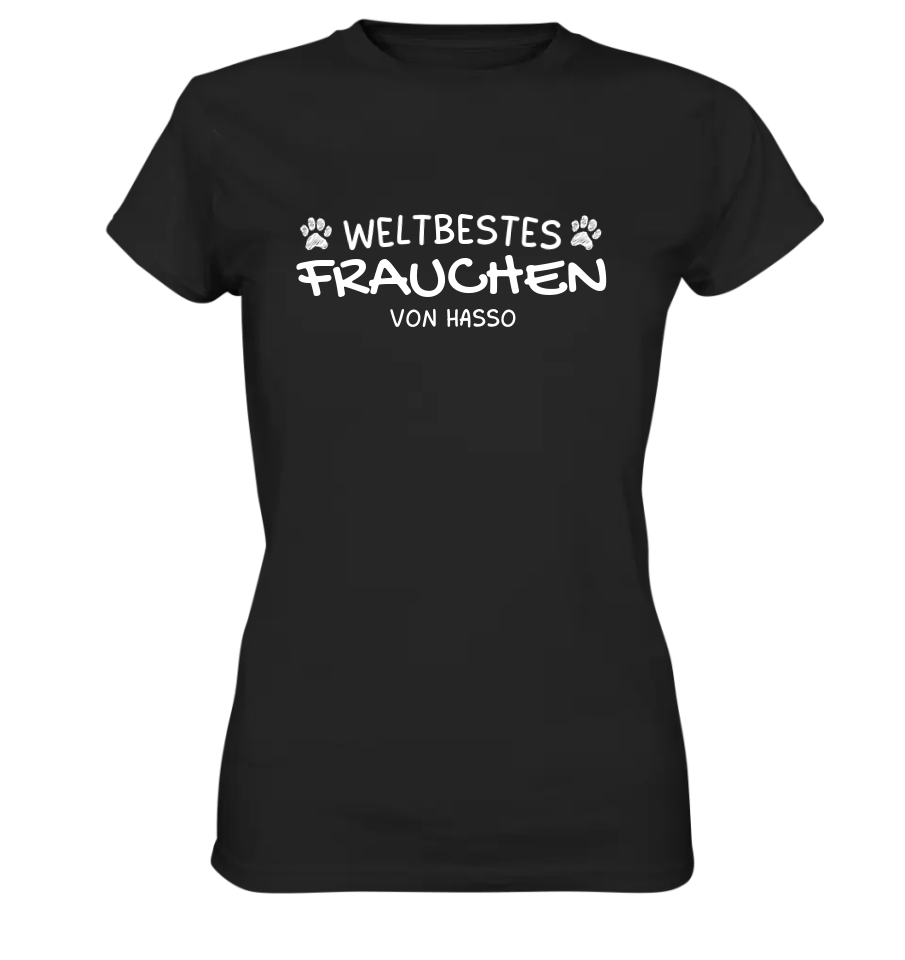 Weltbestes Frauchen - personalisiert - Ladies Premium Shirt Black / XS