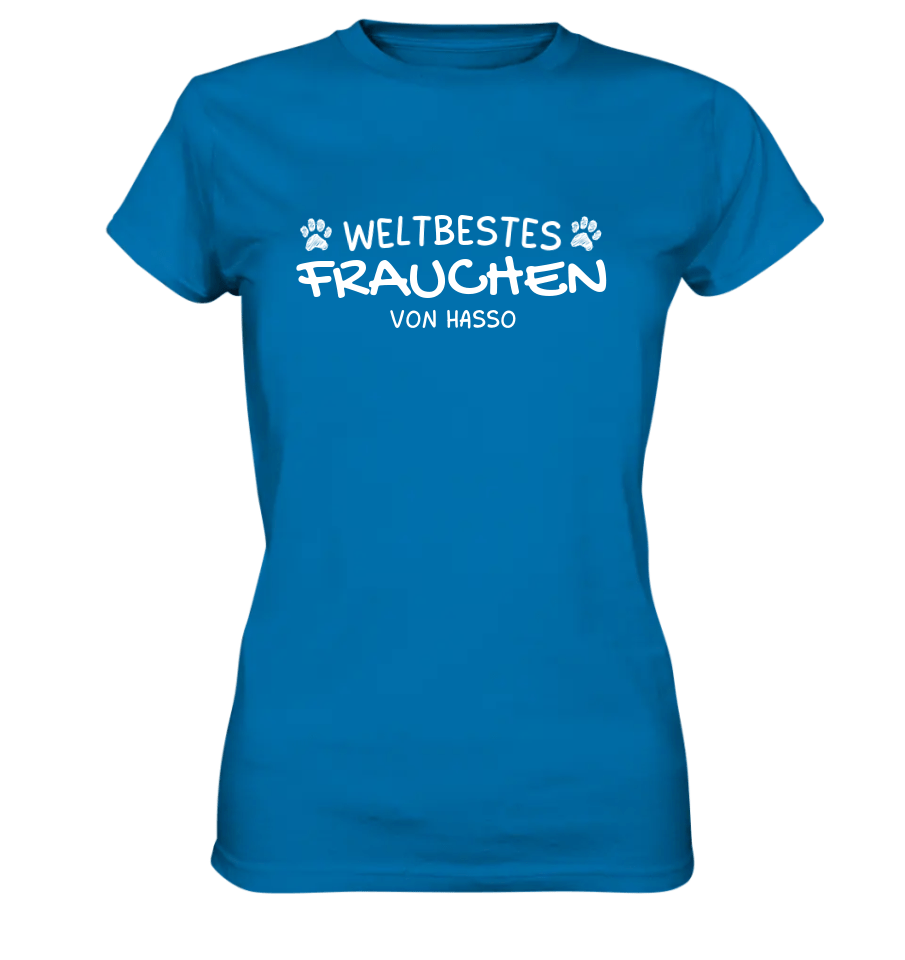 Weltbestes Frauchen - personalisiert - Ladies Premium Shirt Royal Blue / XS