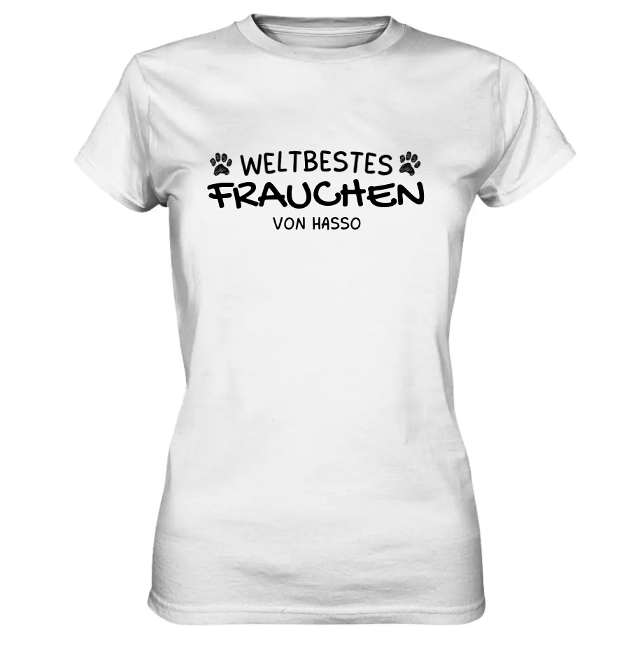 Weltbestes Frauchen - personalisiert - Ladies Premium Shirt White / XS