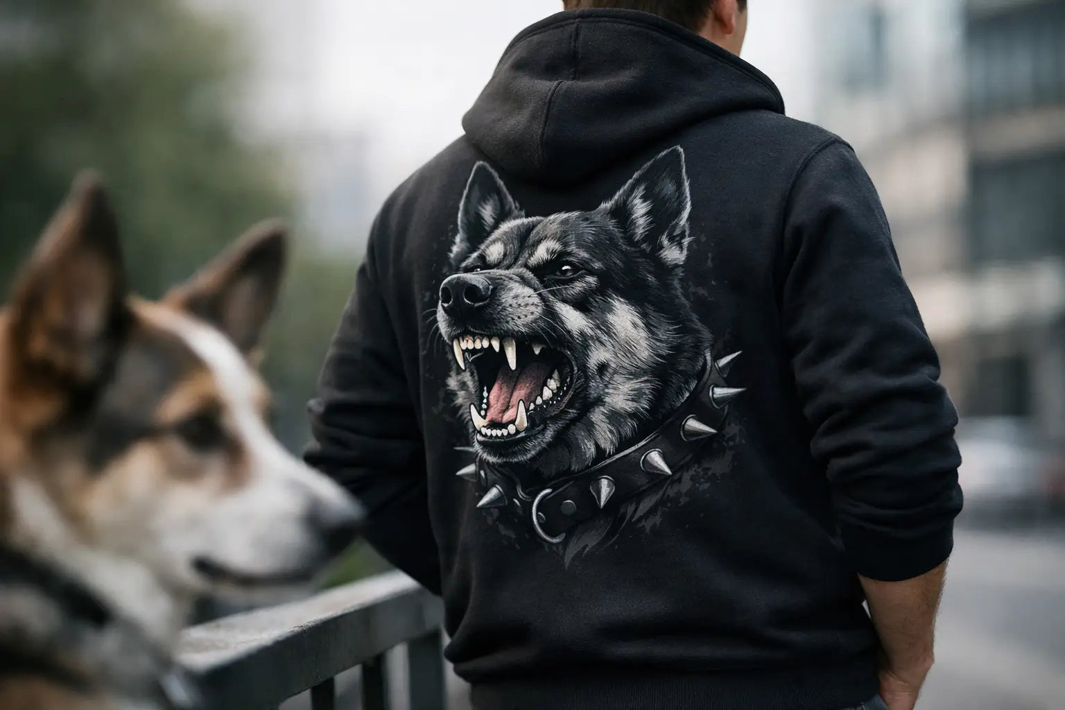 Zip Hoodie Hunde Motiv - lässig mit Biss