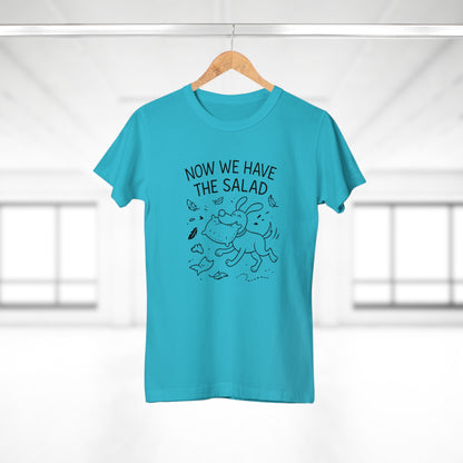 Baerenstyle Strolche® Damen Premium T-Shirt Hundemotiv - Now We Have The Salad - Lustiger Spruch - Ringgesponnene Baumwolle