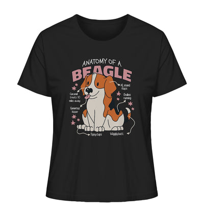 Anatomie eines Beagles - Ladies Organic Shirt Black / XS