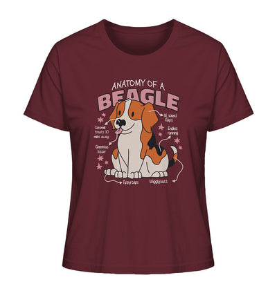 Anatomie eines Beagles - Ladies Organic Shirt Burgundy / XS