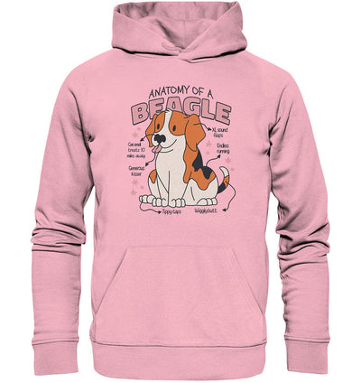 Anatomie eines Beagles - Organic Hoodie Cotton Pink / XS