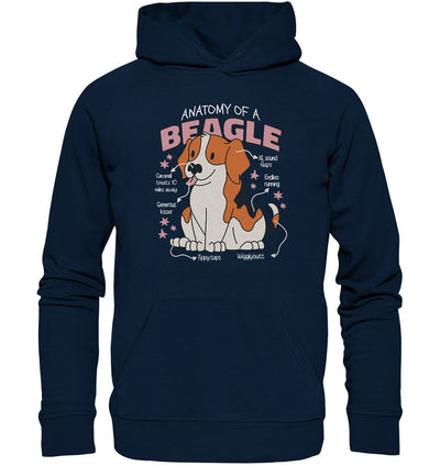 Anatomie eines Beagles - Organic Hoodie French Navy / XS