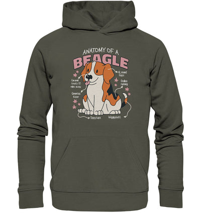 Anatomie eines Beagles - Organic Hoodie Khaki / XS