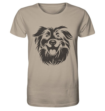 Australien Shepherd Hundekopf - Organic Shirt Desert Dust / XS