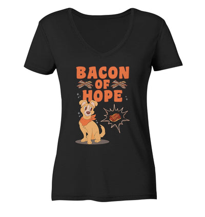 Bacon of Hope - Speck der Hoffnung - Ladies V-Neck Shirt Black / XS