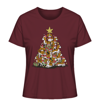 Beagels - Hunde - Weihnachtsbaum - Ladies Organic Shirt Burgundy / XS