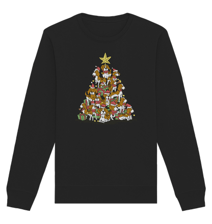 Beagels - Hunde - Weihnachtsbaum - Organic Basic Unisex Sweatshirt Black / XS