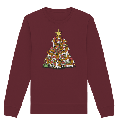 Beagels - Hunde - Weihnachtsbaum - Organic Basic Unisex Sweatshirt Burgundy / XS