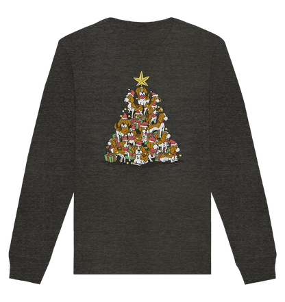 Beagels - Hunde - Weihnachtsbaum - Organic Basic Unisex Sweatshirt Dark Heather Grey / XS