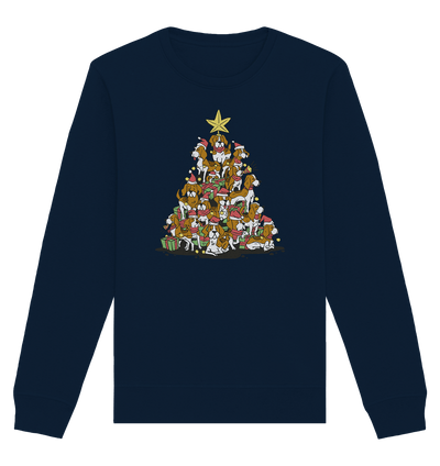 Beagels - Hunde - Weihnachtsbaum - Organic Basic Unisex Sweatshirt French Navy / XS