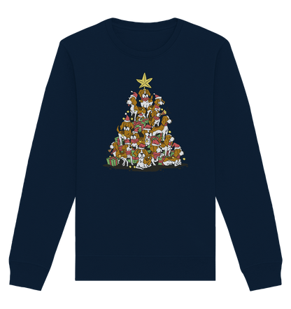 Beagels - Hunde - Weihnachtsbaum - Organic Basic Unisex Sweatshirt French Navy / XS