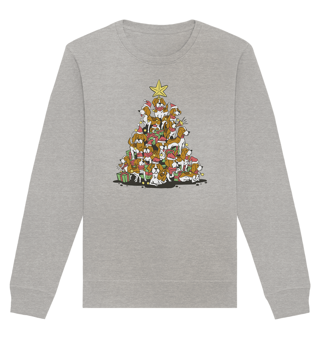 Beagels - Hunde - Weihnachtsbaum - Organic Basic Unisex Sweatshirt Heather Grey / XS