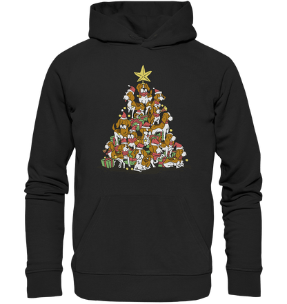 Beagels - Hunde - Weihnachtsbaum - Organic Hoodie Black / XS