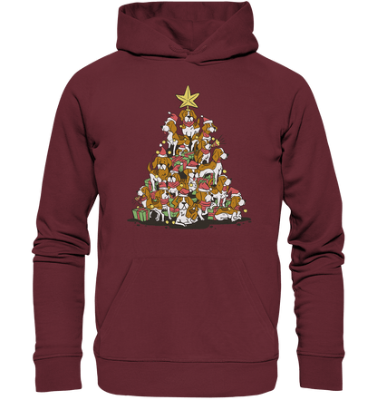 Beagels - Hunde - Weihnachtsbaum - Organic Hoodie Burgundy / XS