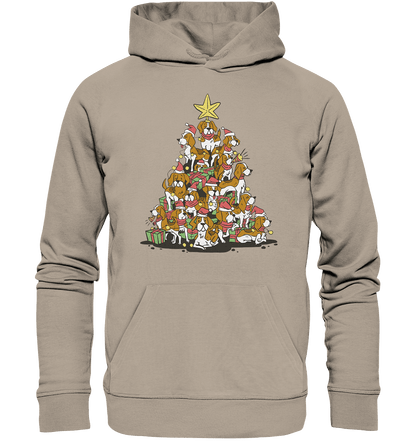 Beagels - Hunde - Weihnachtsbaum - Organic Hoodie Desert Dust / XS