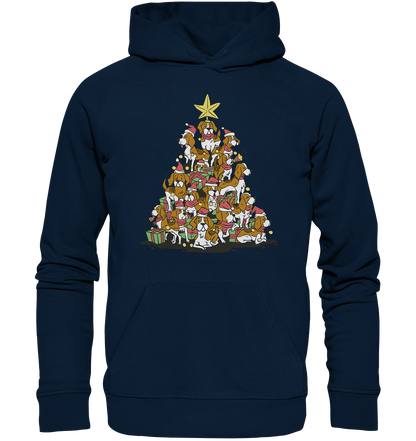 Beagels - Hunde - Weihnachtsbaum - Organic Hoodie French Navy / XS