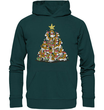 Beagels - Hunde - Weihnachtsbaum - Organic Hoodie Glazed Green / XS
