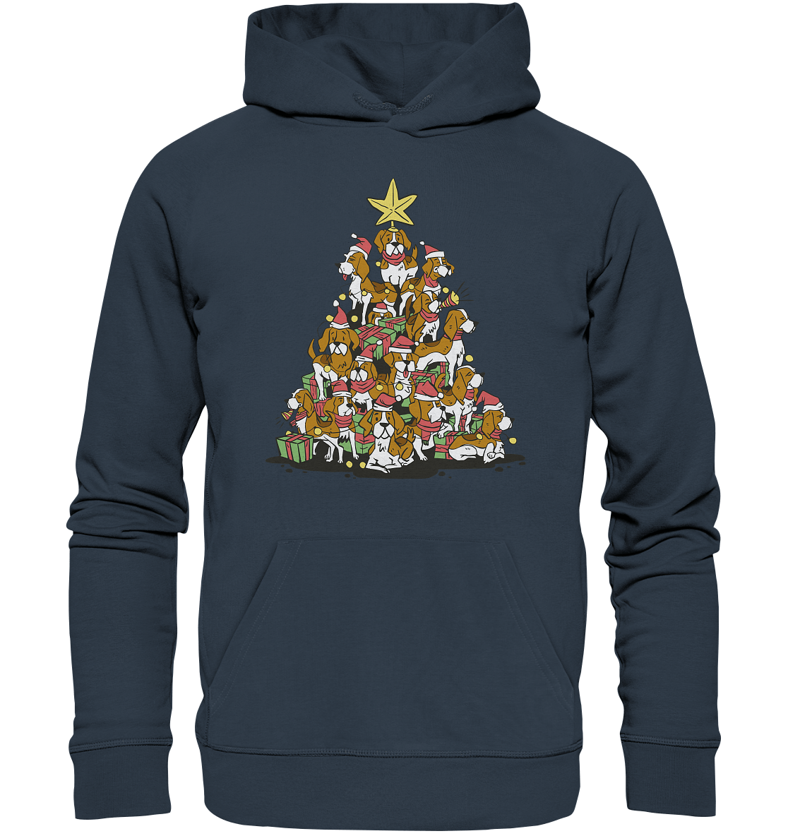 Beagels - Hunde - Weihnachtsbaum - Organic Hoodie India Ink Grey / XS