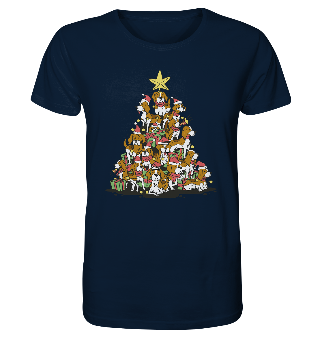 Beagels - Hunde - Weihnachtsbaum - Organic Shirt French Navy / XS