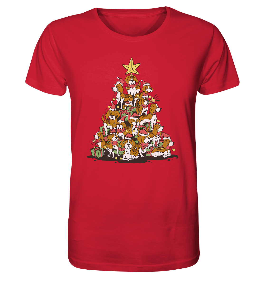 Beagels - Hunde - Weihnachtsbaum - Organic Shirt Red / XS