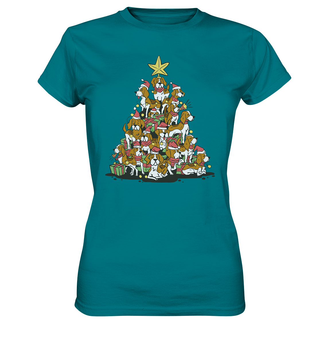 Beagels - Hunde - Wintermotiv - Ladies Premium Shirt Diva Blue / XS