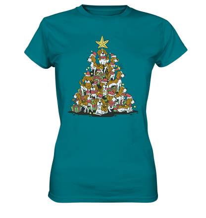 Beagels - Hunde - Wintermotiv - Ladies Premium Shirt Diva Blue / XS