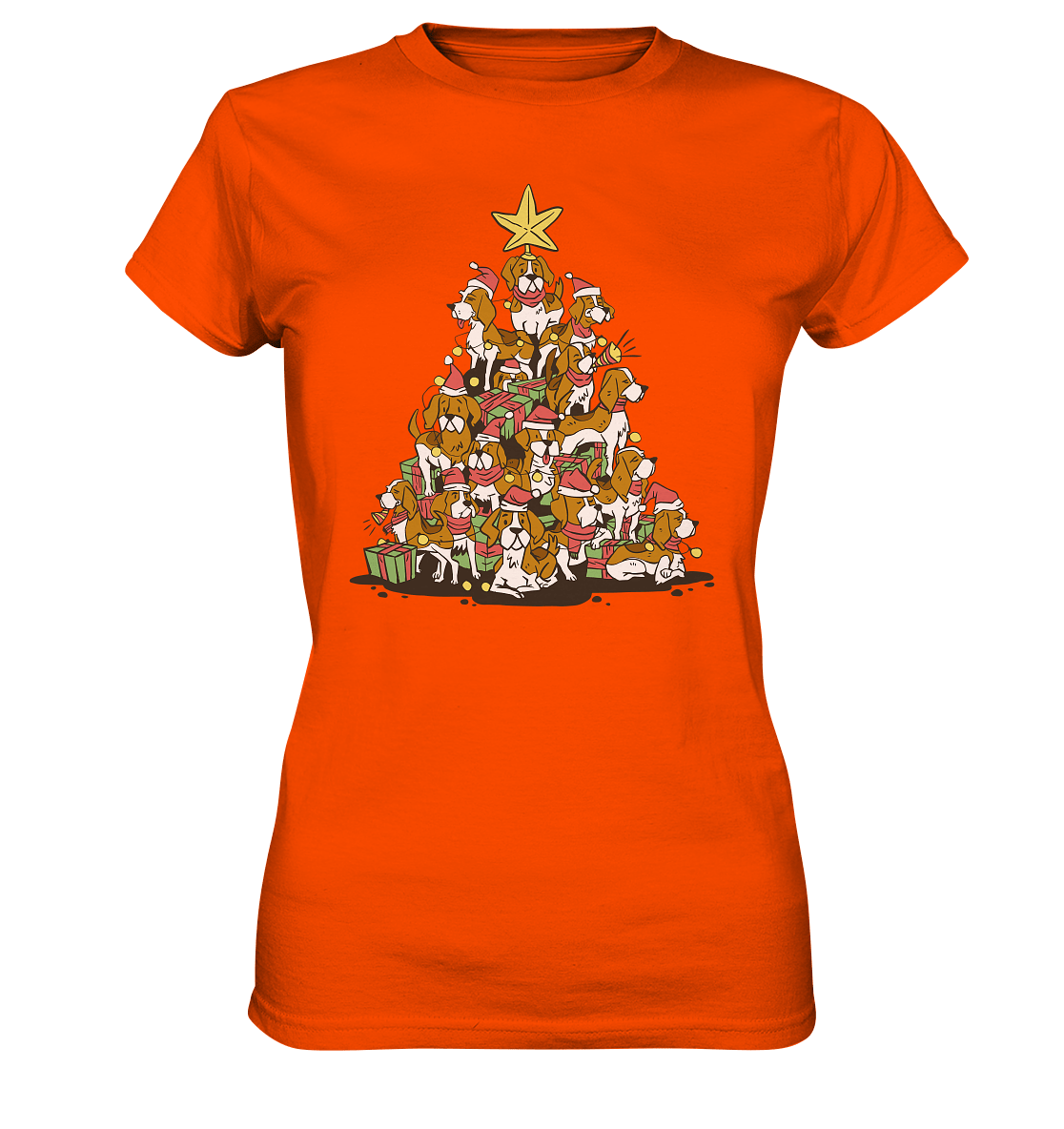 Beagels - Hunde - Wintermotiv - Ladies Premium Shirt Orange / XS