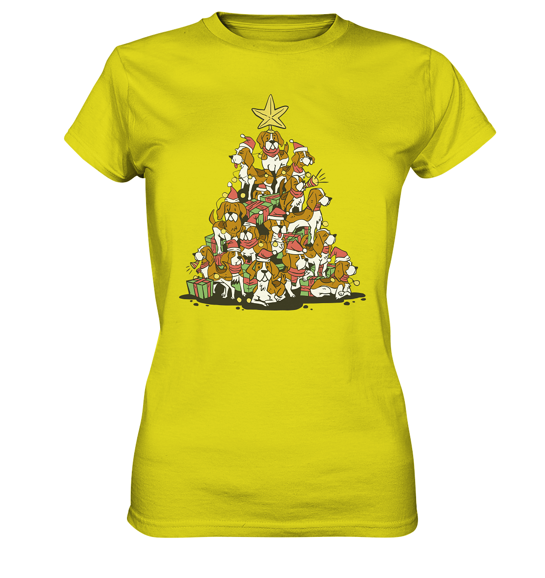 Beagels - Hunde - Wintermotiv - Ladies Premium Shirt Pixel Lime / XS