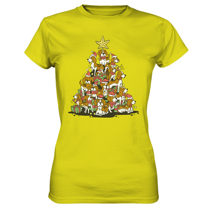 Beagels - Hunde - Wintermotiv - Ladies Premium Shirt Pixel Lime / XS